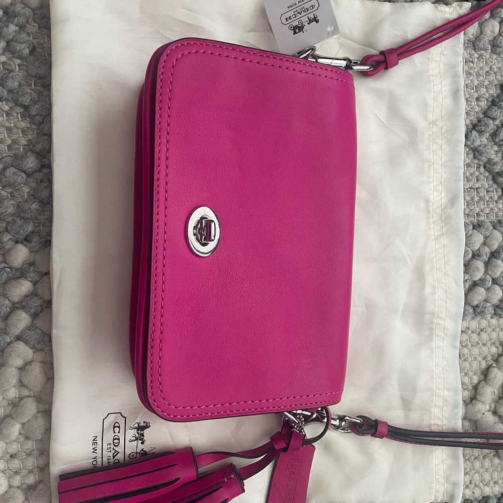 Coach Pink Cross Body with Silver Hardware